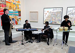 Quartet playing in the entrance to the Royal Academy.